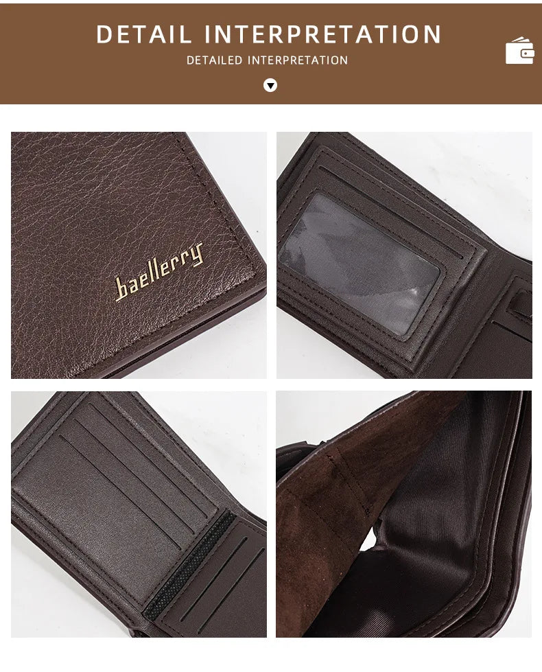 Baellerry Men RFID Wallets New Short Card Holder Simple Male Purses Photo Holder Small Coin Bag Zipper Wallet For Men