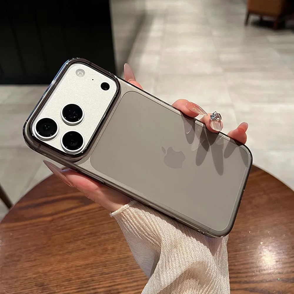 Ultra Thin Transparent Orange Phone Case For iPhone 17 Pro Max 17 Air 16 15 14 13 12 Acrylic PC Slim Plating Hard Cover