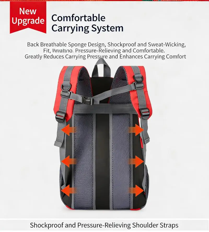 Homefish 40L Waterproof Hiking Backpack Large Capacity Outdoor Rucksack Trekking Camping Travel Bag for Men Women