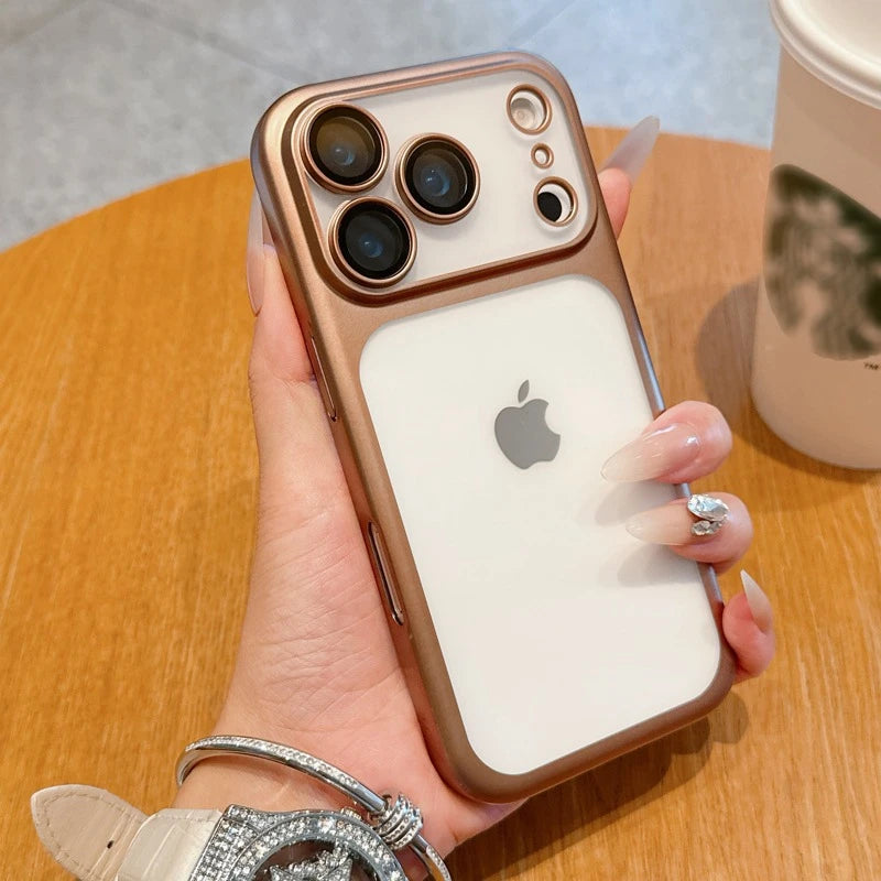Luxury Soft Matte Phone Case For iPhone 11 12 13 14 15 16 17 18 Pro Max Plus Air Electroplating Silicone Bumper Back Cases Cover