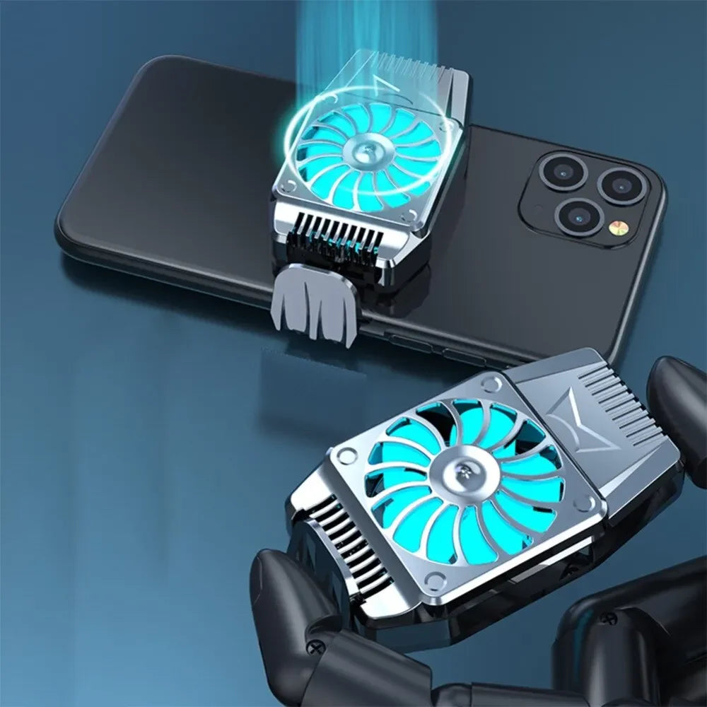 Semiconductor Phone Cooler Fast Cooling Radiator with Fan Low Noise For iPhone Android Gaming Live Streaming Mobile Phone Heat