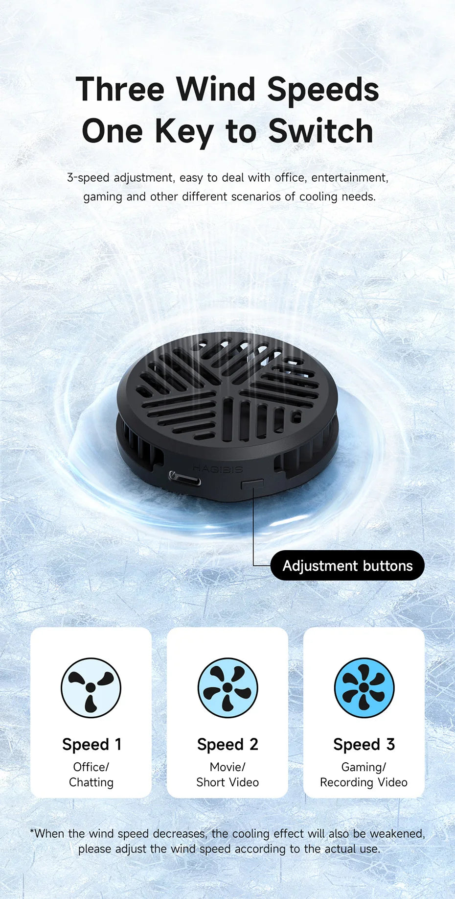Hagibis Magnetic Cell Phone Cooler Universal Cooling Fan Portable Mobile Phone Radiator for iPhone 17 Pro Gaming Live Streaming