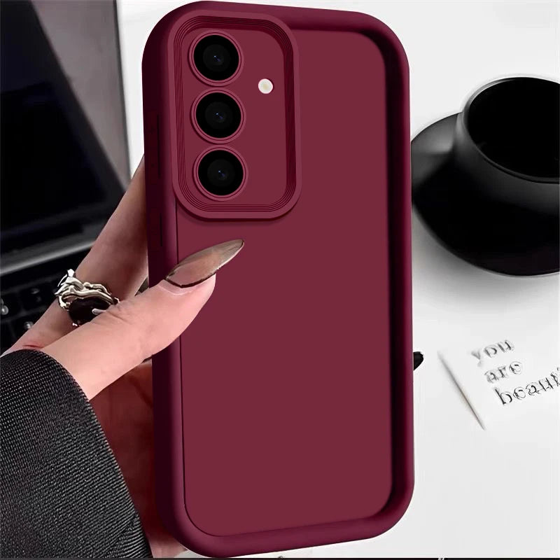 Luxury Candy Color Soft Case S26 S25 S24 S23 S22 Ultra Plus S21 FE A16 A53 A55 A56 A05S 5G 4G A52 Skin Feel Silicone Cover Funda