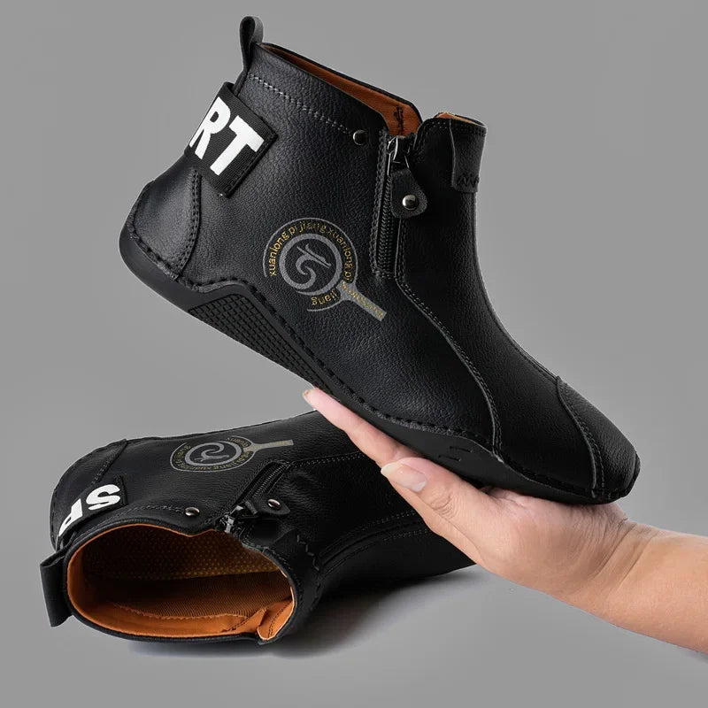 Autumn and Winter New Men's Short Boots British Classic Retro Flat Bottom Cotton Shoes Outdoor Business Sports Casual Shoes