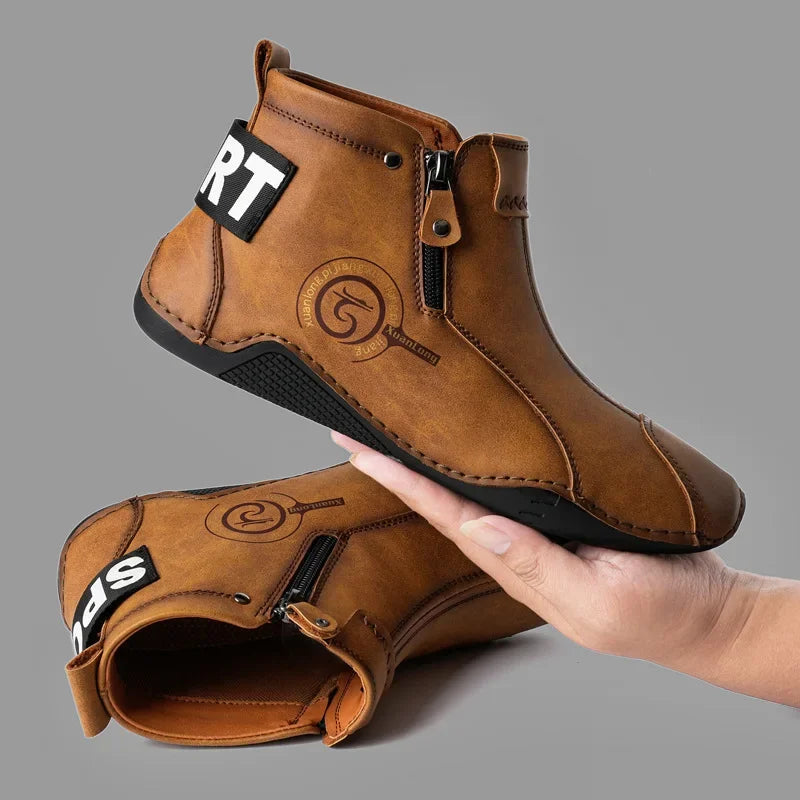 Autumn and Winter New Men's Short Boots British Classic Retro Flat Bottom Cotton Shoes Outdoor Business Sports Casual Shoes