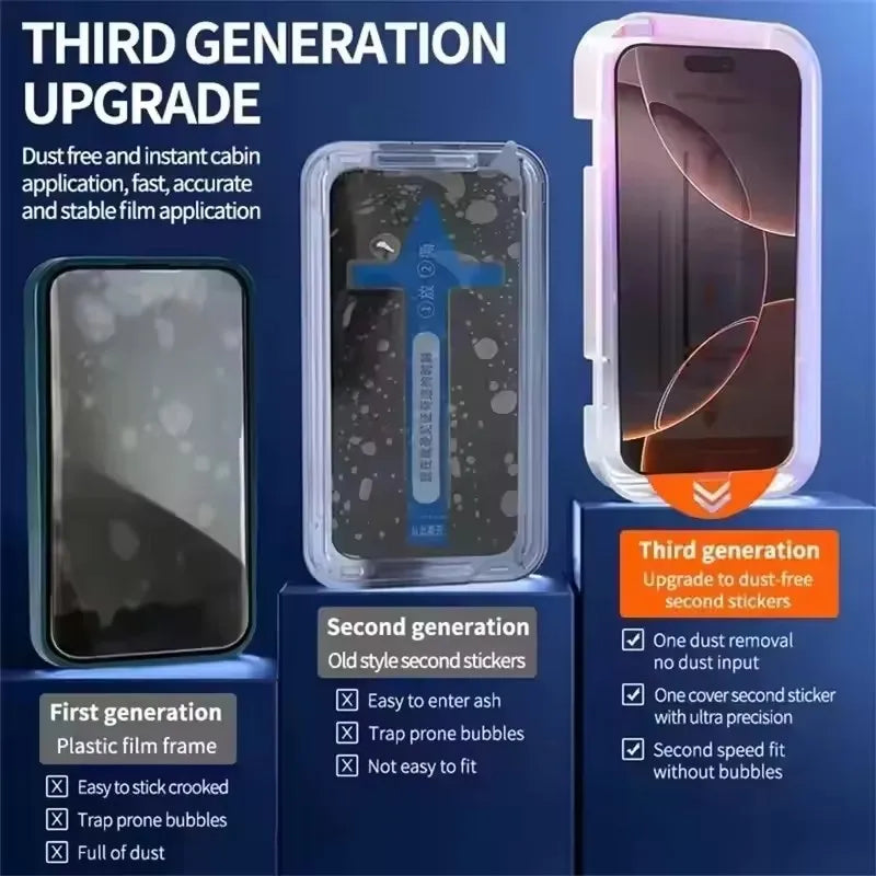 5Pcs Oleophobic Coating Dust Free Easy Installation Screen Protector For iPhone 18 15 14 13 12 11 17 Pro Max XR X XS 7 8 16 Plus