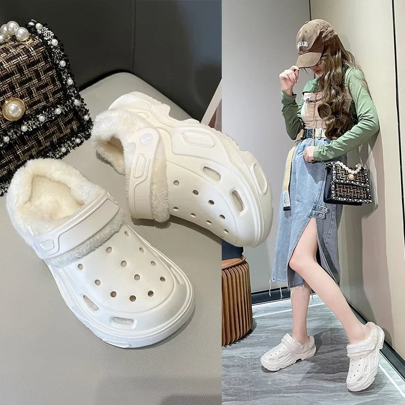 EVA cave shoes winter padded men and women new thick bottom Baotou shoes cotton warm couple cotton slippers men and women