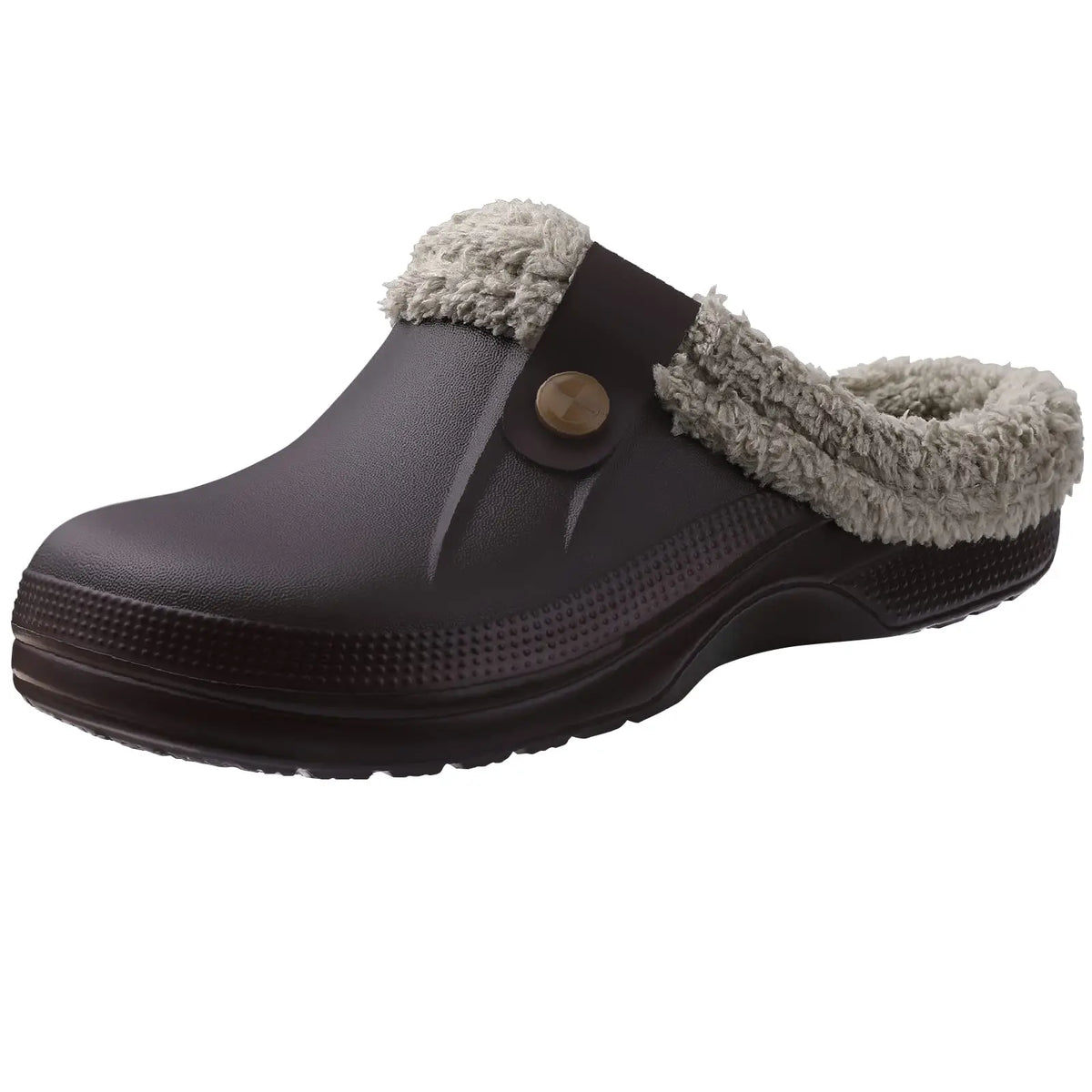 Evshine Warm Winter Man Slippers Antislip Waterproof Men Slippers Warm Comfy Clogs Fuzzy Fur Shoes Classic Plush Bedroom Slipper