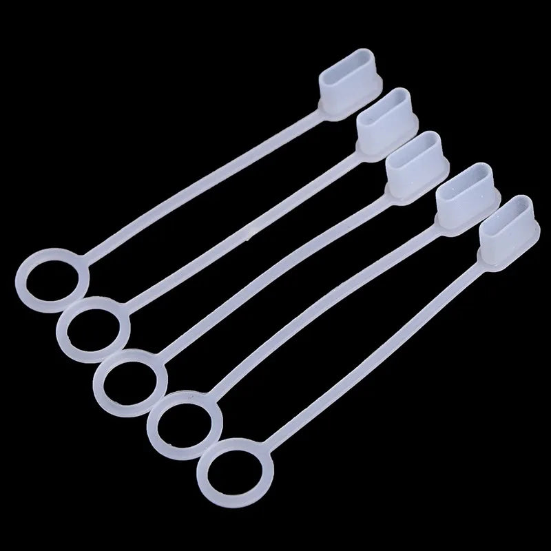 Type-C Charging Port Transparent Dust Plug With Rope Anti-Lost Dustproof Protector Cap Stopper Data Cable USB Type C Clear Cover