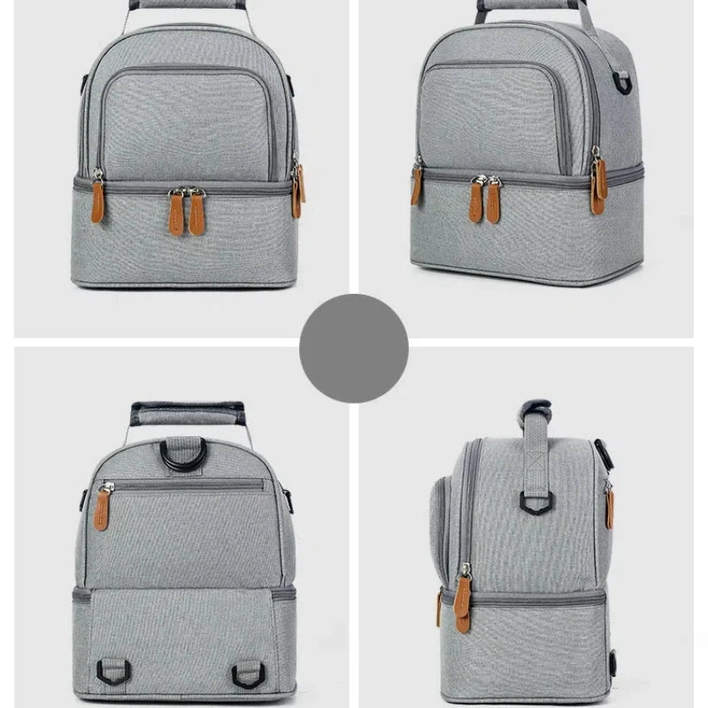 Outdoor Travel Picnic School Food Lunch Bag Insulated Backpack Lunch Box Bags Fresh Cooler Breast Milk Fresh-keeping Handbag