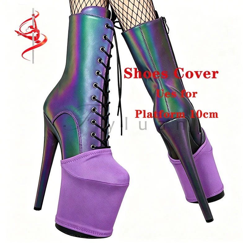 Black Wear Resistant Pole Dance Shoe Cover Protects Boots Sandals Pumps High Heels 20CM Boots Training Heels Protection Cover