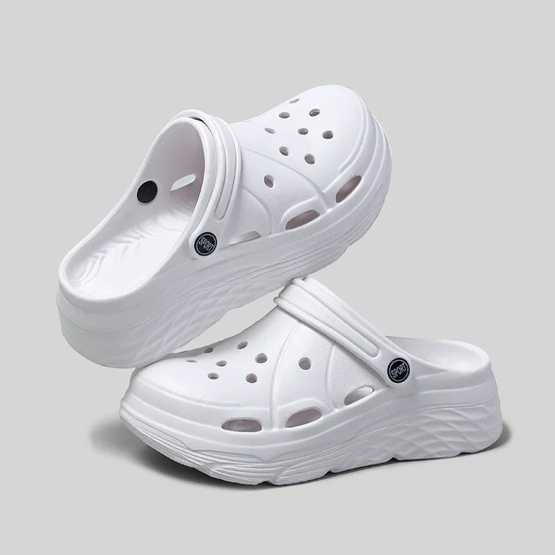 Women's Fashion Platform Sandals Summer 2025 Thick Sole Soft Eva Clogs Garden Shoes for Women Hollow Out Non Slip Beach Sandals