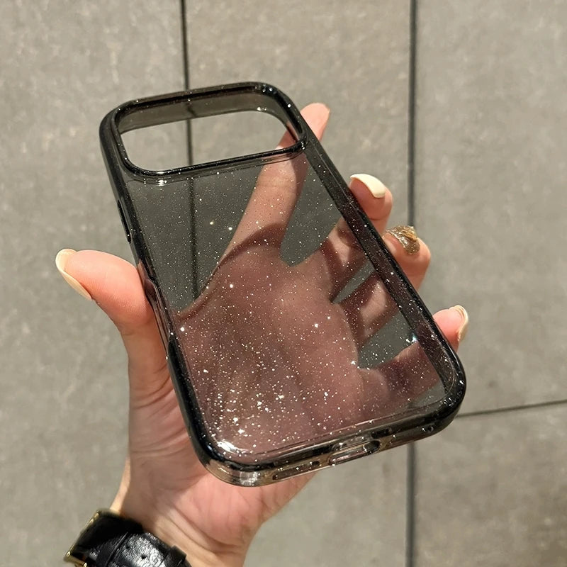 Luxury Glitter Bling Transparent Case For iPhone 18 17 Pro Max 17 Air 11 12 13 14 15 16 Pro Max X XR XS 7 8 Shockproof TPU Cover