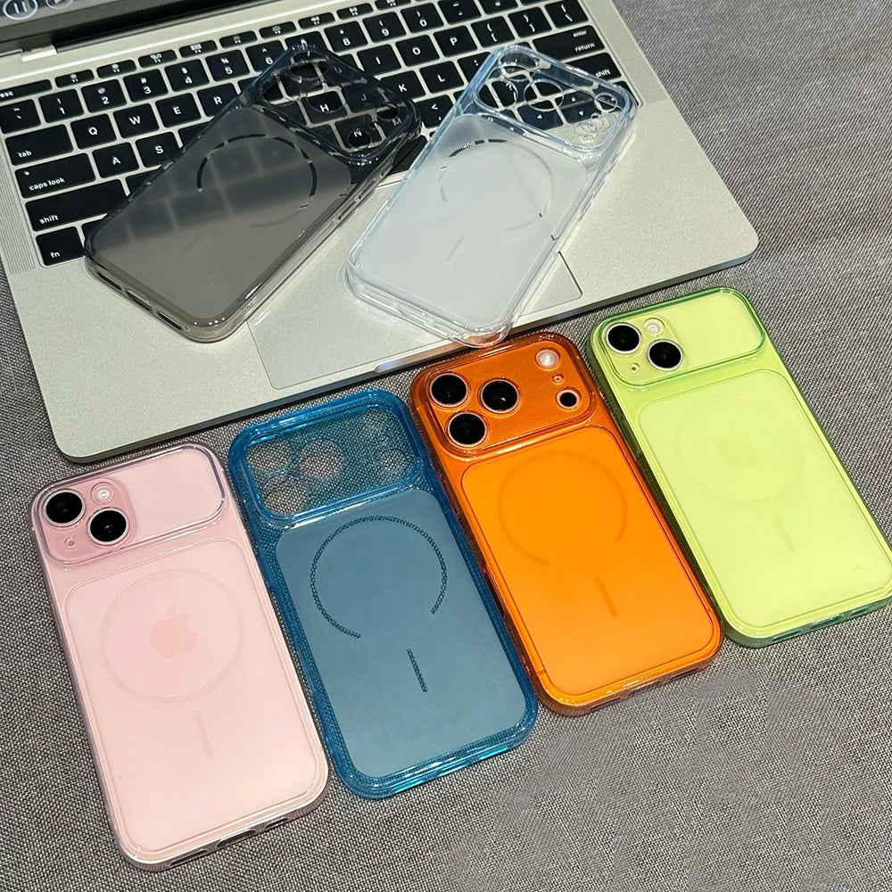 Ultra Thin Matte Clear For Magsafe Wireless Charging Soft TPU Case for iPhone 17 16 15 14 Plus 13 12 11 Pro Max Shockproof Cover