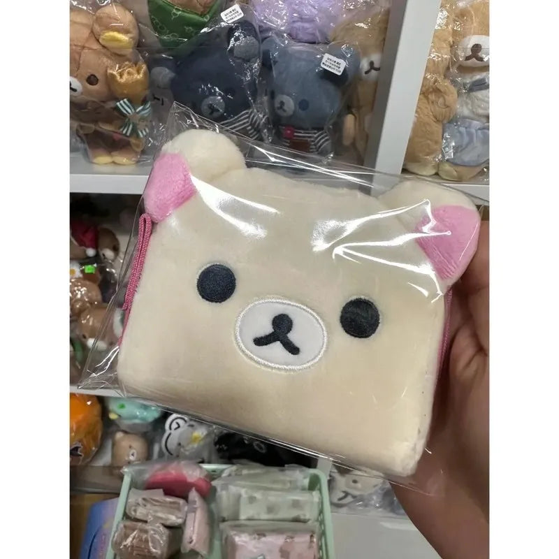 Japanese Kawaii Rilakkuma Coin Purse Card Package Short Wallet Plush Storage Package Birthday Gift