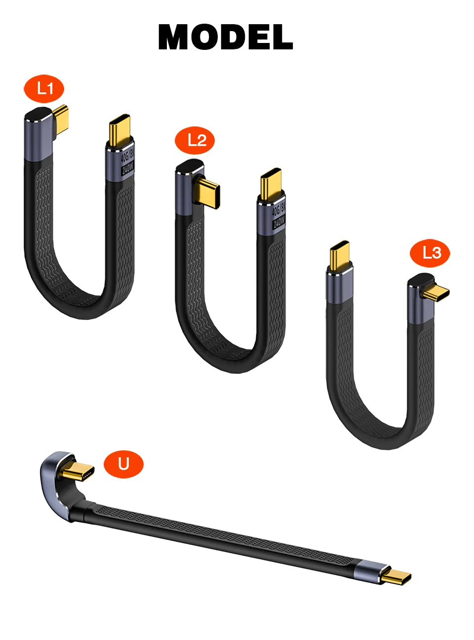 USB4 Elbow Short Cable 13.5cm Thunderbolt4 Type C Cable 40Gbps PD240W Charging Cable for SSD Laptop Macbook Phone IPhone15 iPad