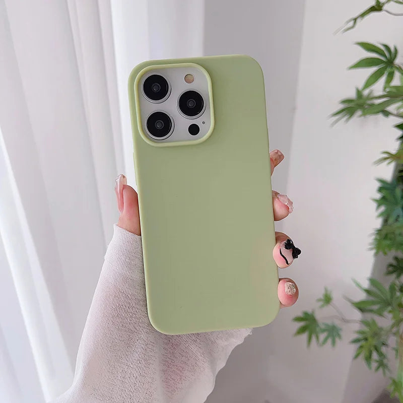 Luxury Matte Candy Ultra Thin Color Silicone Soft Case For iPhone 16 15 14 13 12 11 Pro Max Plus Mini Back Cover Colorful Shell