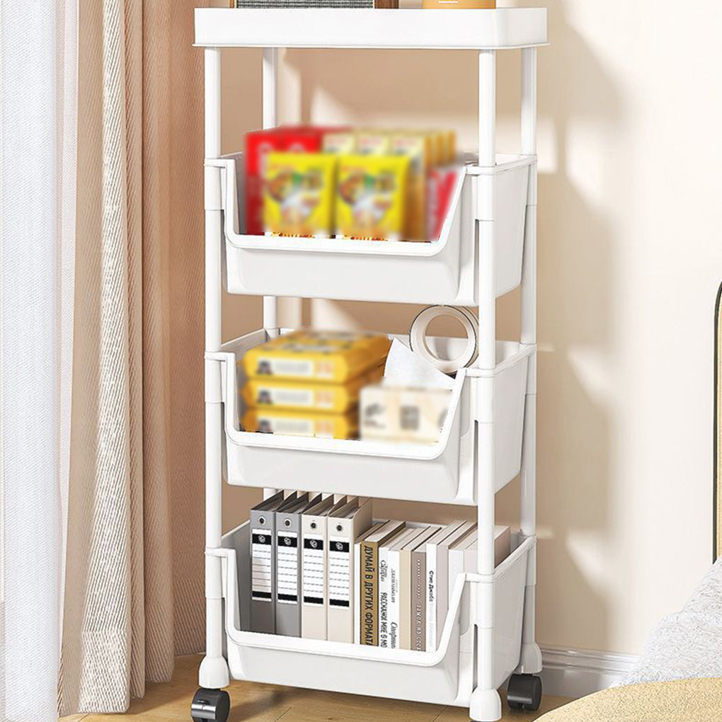 Trolley Bookshelf Kitchen Storage Rack Kitchen Corner Narrow Slit Storage Cabinet Bathroom Living Room Home Organizer