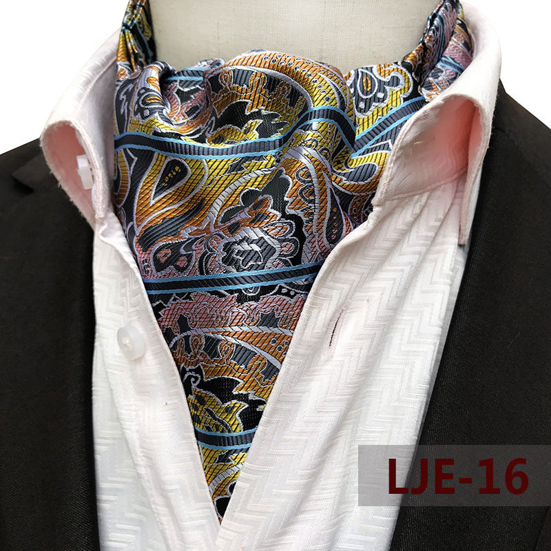 Factory wholesale men's scarf new cashew flower jacquard polyester British suit shirt collar scarf business scarf
