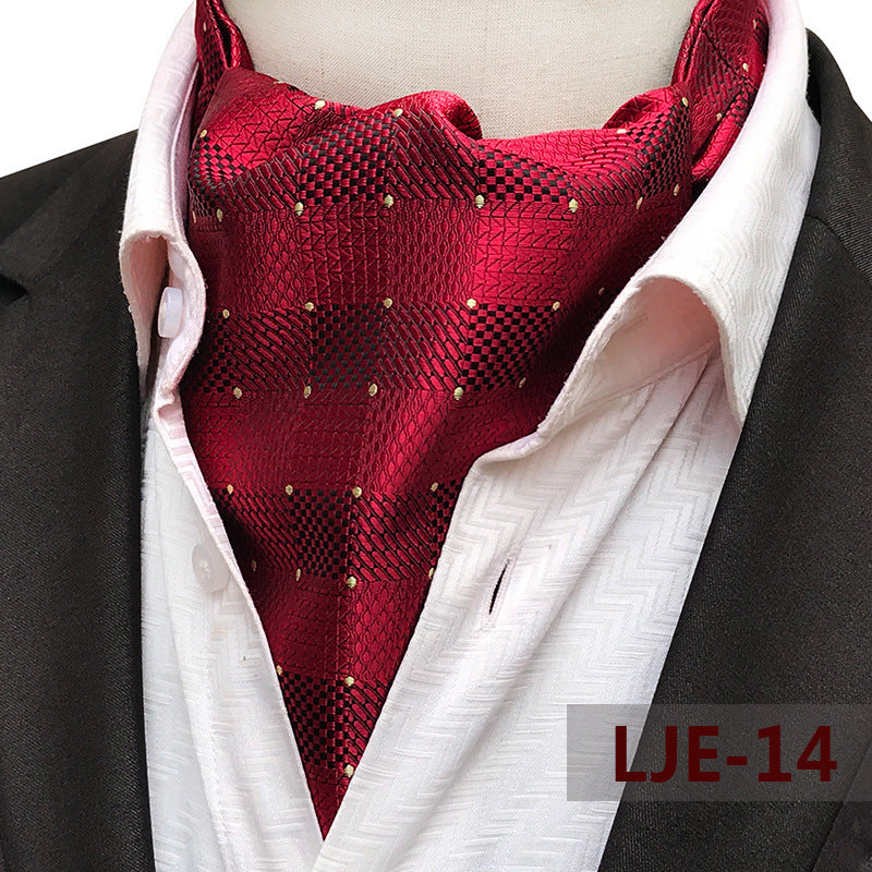 Factory wholesale men's scarf new cashew flower jacquard polyester British suit shirt collar scarf business scarf