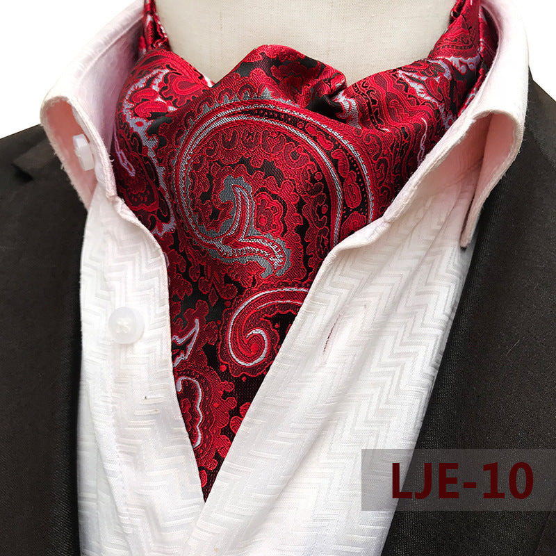Factory wholesale men's scarf new cashew flower jacquard polyester British suit shirt collar scarf business scarf