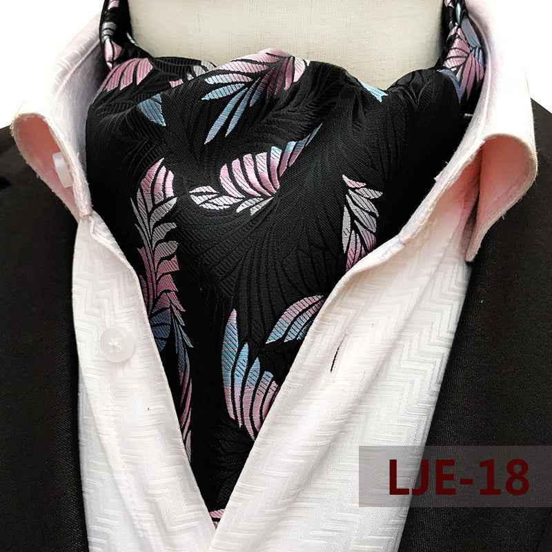 Factory wholesale men's scarf new cashew flower jacquard polyester British suit shirt collar scarf business scarf