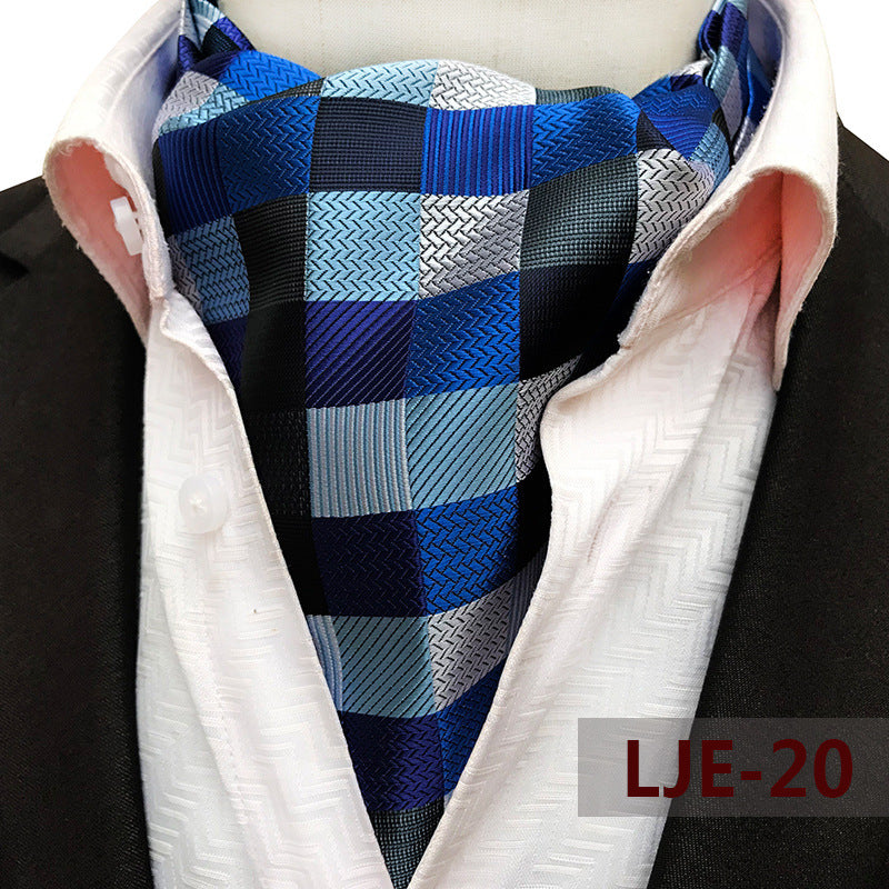 Factory wholesale men's scarf new cashew flower jacquard polyester British suit shirt collar scarf business scarf