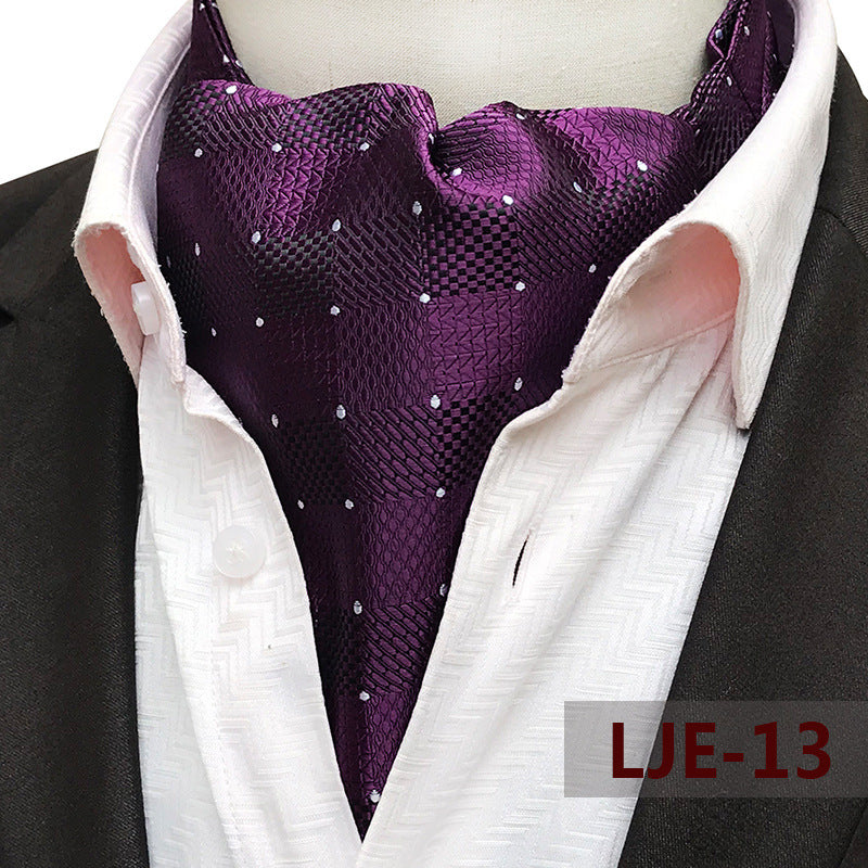 Factory wholesale men's scarf new cashew flower jacquard polyester British suit shirt collar scarf business scarf