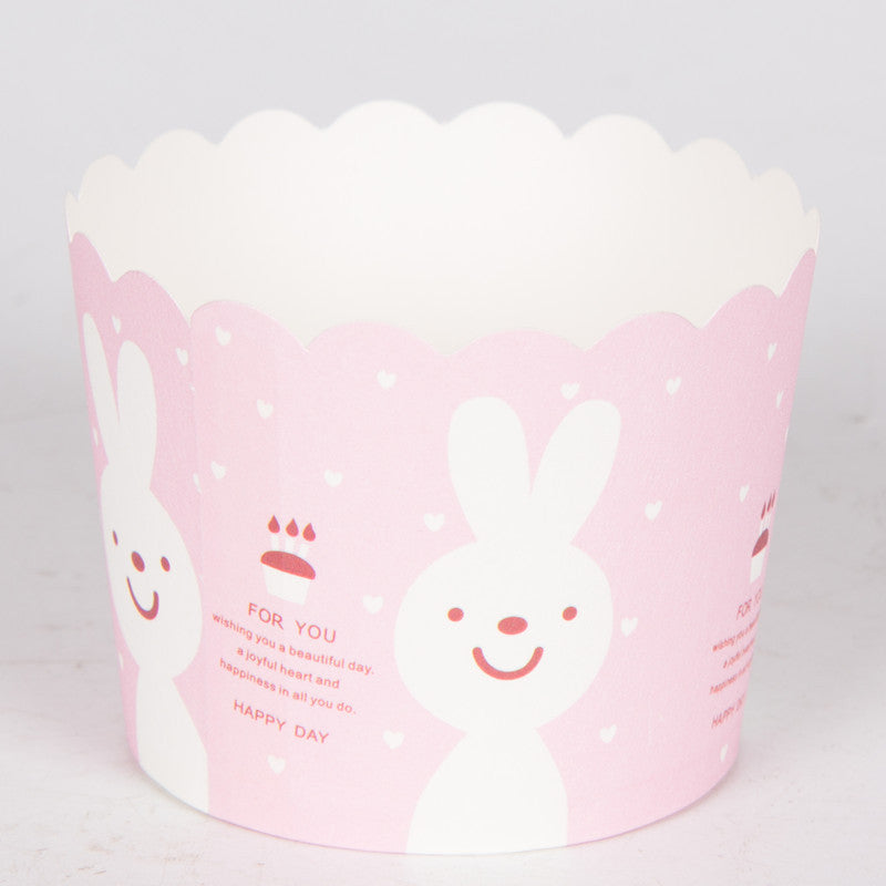 Small Cake Cuppers Mafen Cup High Temperature Baking Chiffon Small Cake Cup Disposable Cute Pattern Paper Cup 50