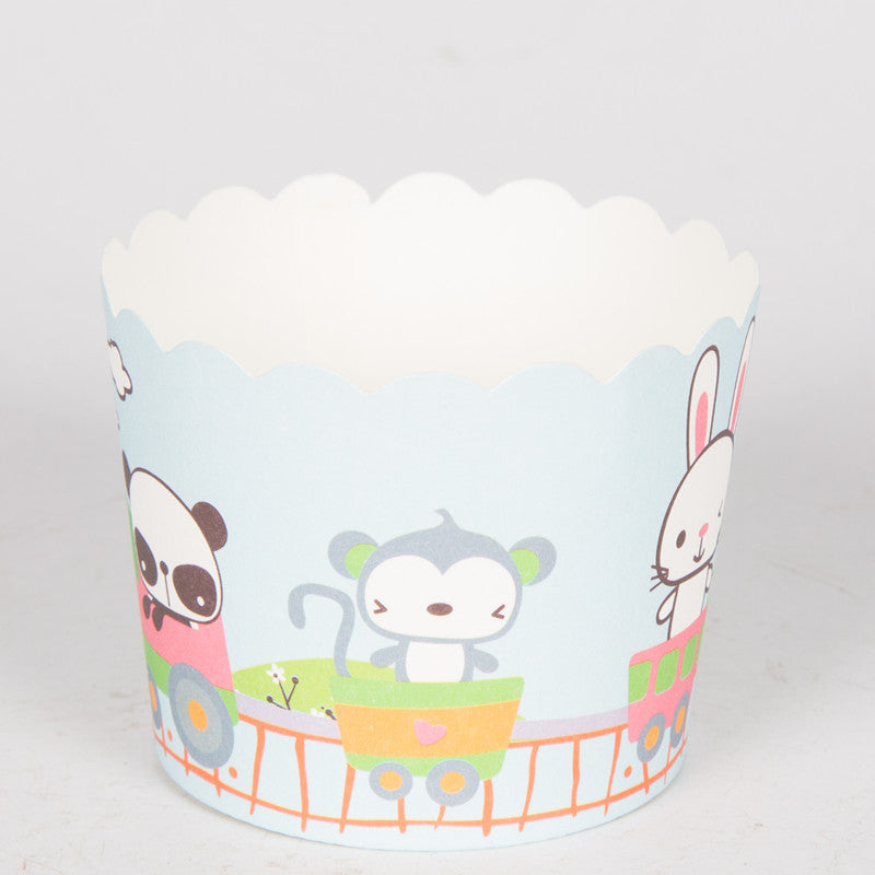 Small Cake Cuppers Mafen Cup High Temperature Baking Chiffon Small Cake Cup Disposable Cute Pattern Paper Cup 50