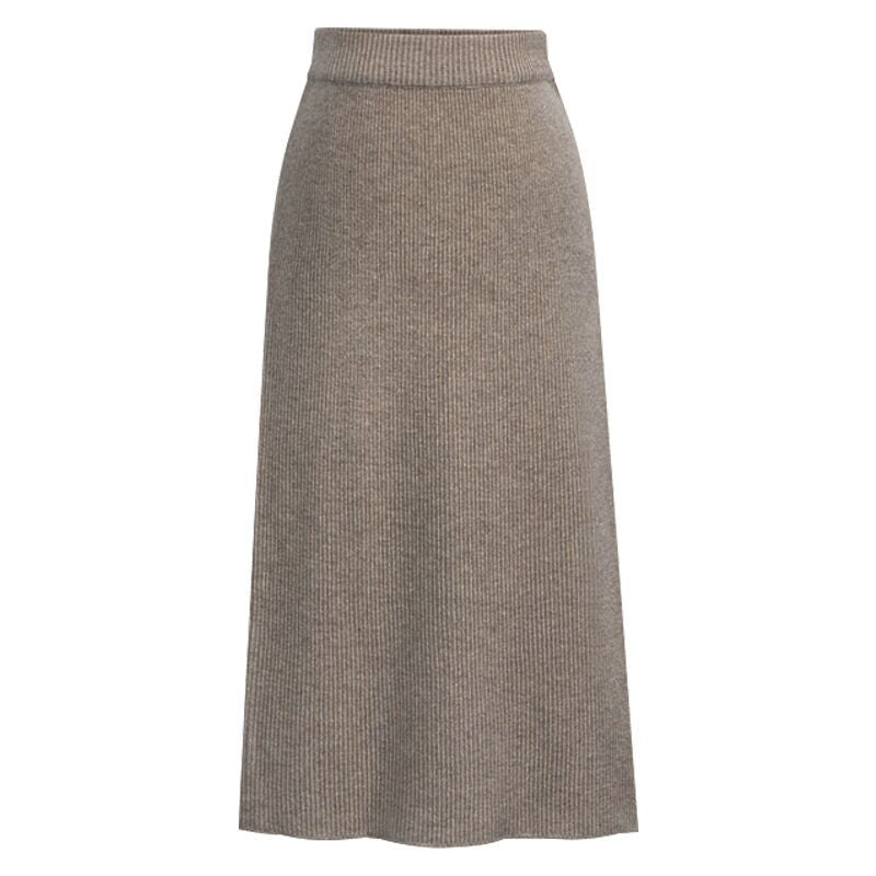 Skirt women's slimming mid-length plus size woolen skirt split hip skirt one-step skirt high waist long skirt 75cm
