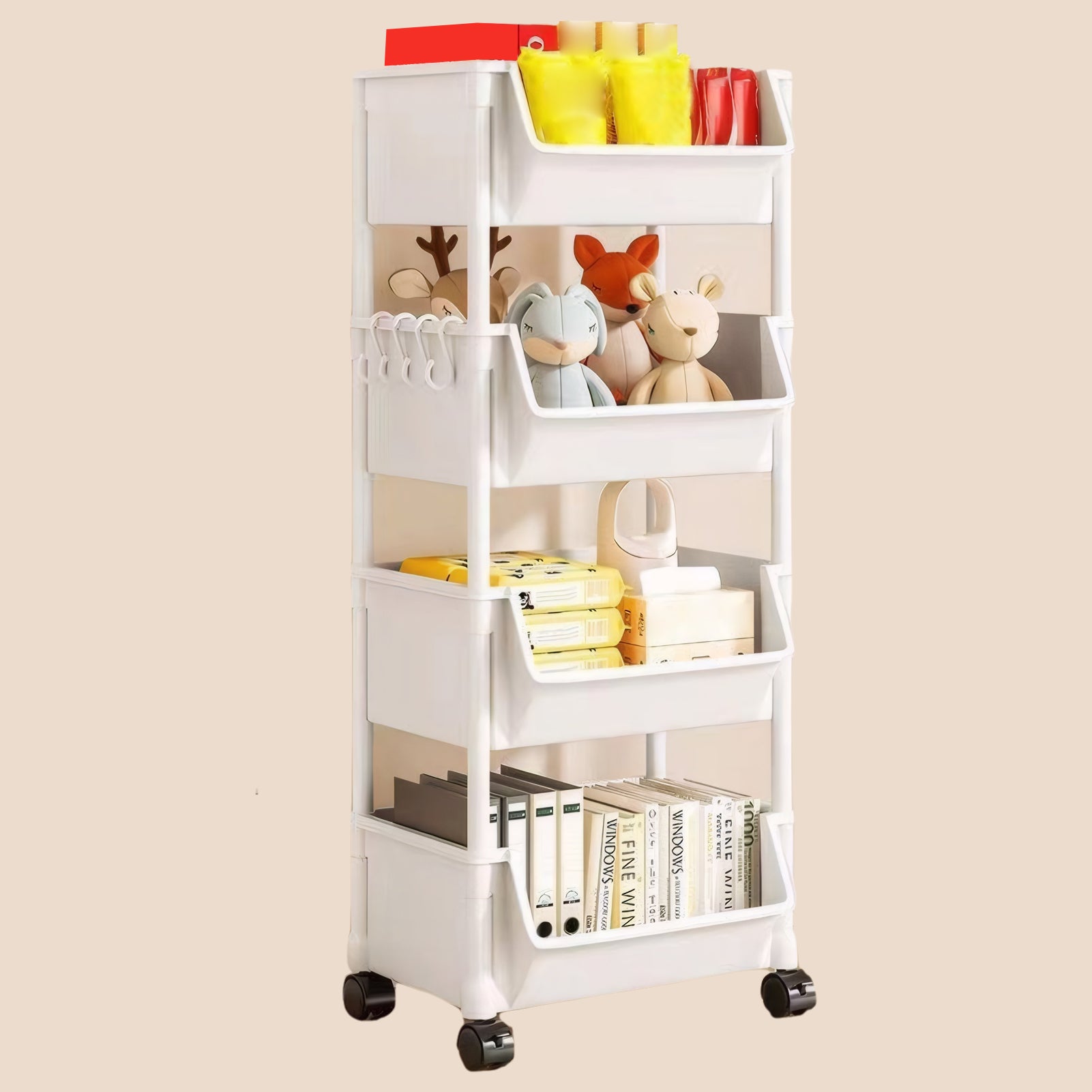 Trolley Bookshelf Kitchen Storage Rack Kitchen Corner Narrow Slit Storage Cabinet Bathroom Living Room Home Organizer