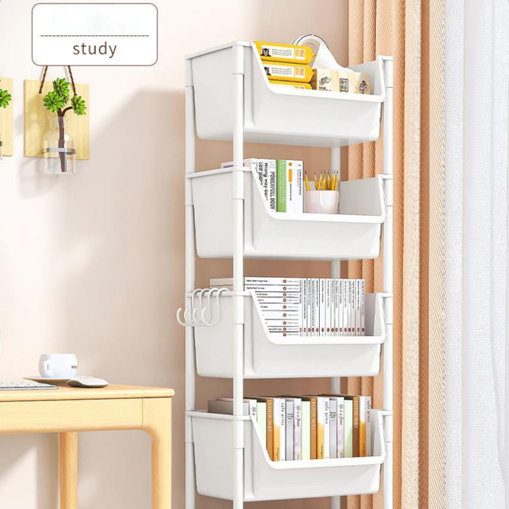 Trolley Bookshelf Kitchen Storage Rack Kitchen Corner Narrow Slit Storage Cabinet Bathroom Living Room Home Organizer