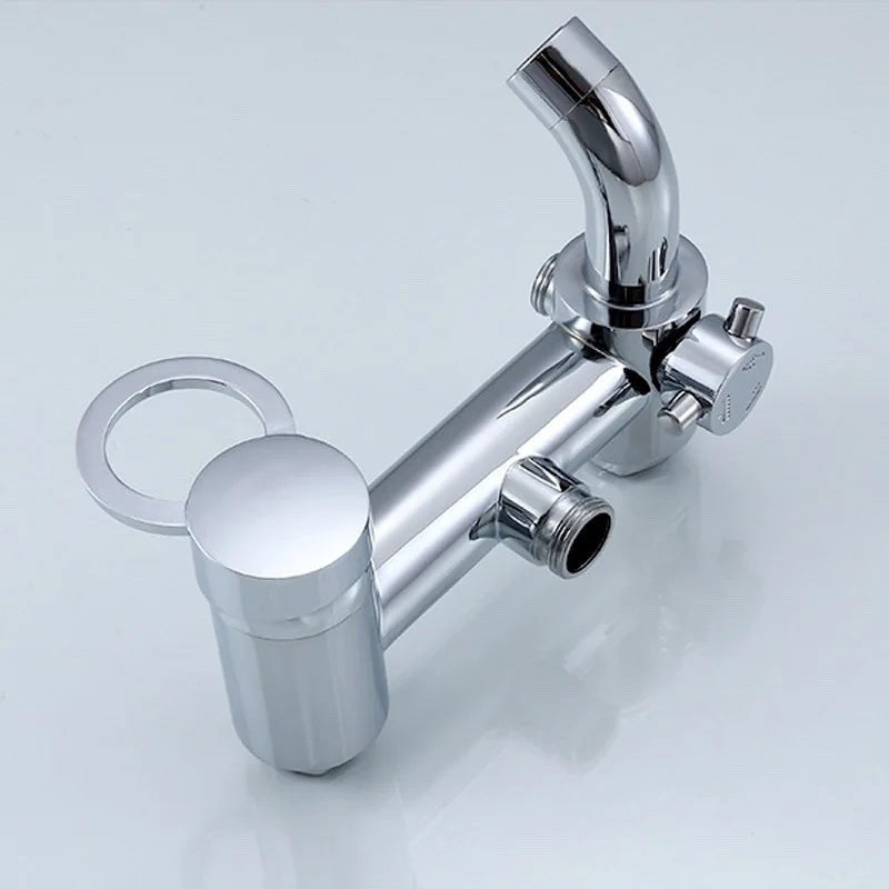 Set Bathroom Rainfall Shower Faucet Set Mixer Tap With Hand Sprayer Wall Mounted