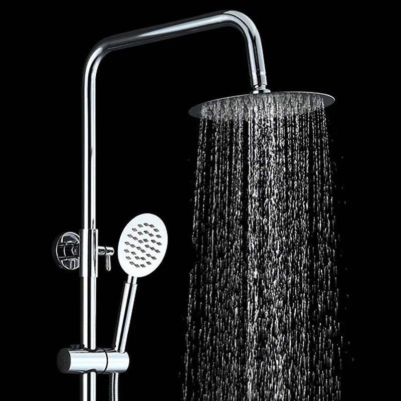 Set Bathroom Rainfall Shower Faucet Set Mixer Tap With Hand Sprayer Wall Mounted