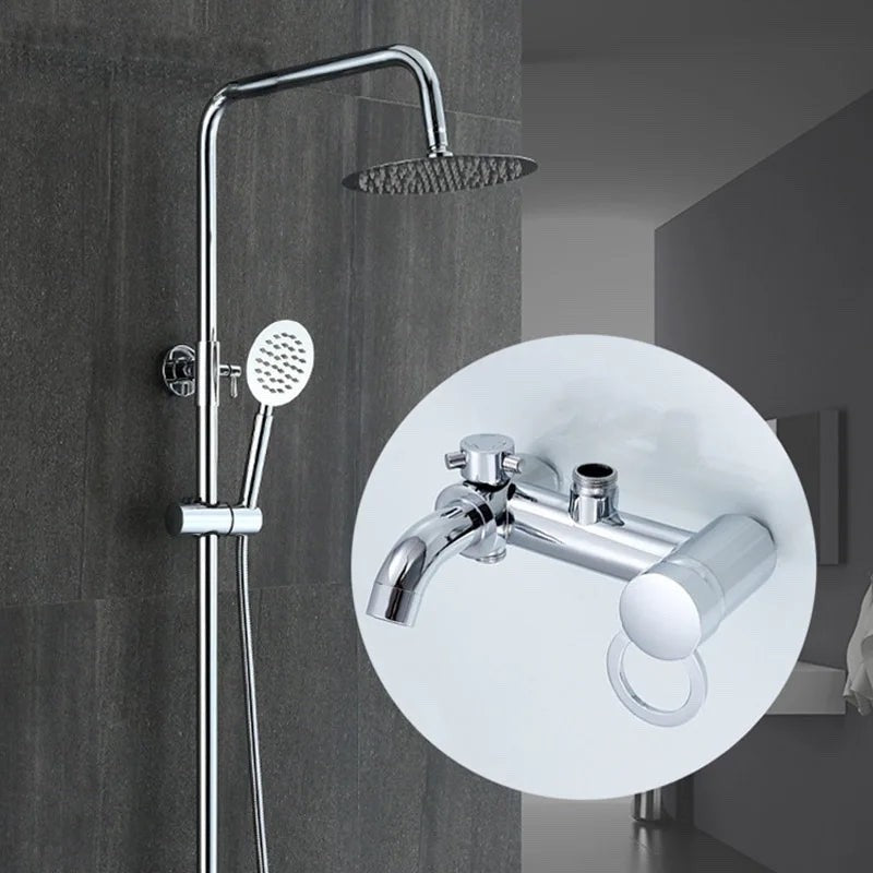 Set Bathroom Rainfall Shower Faucet Set Mixer Tap With Hand Sprayer Wall Mounted