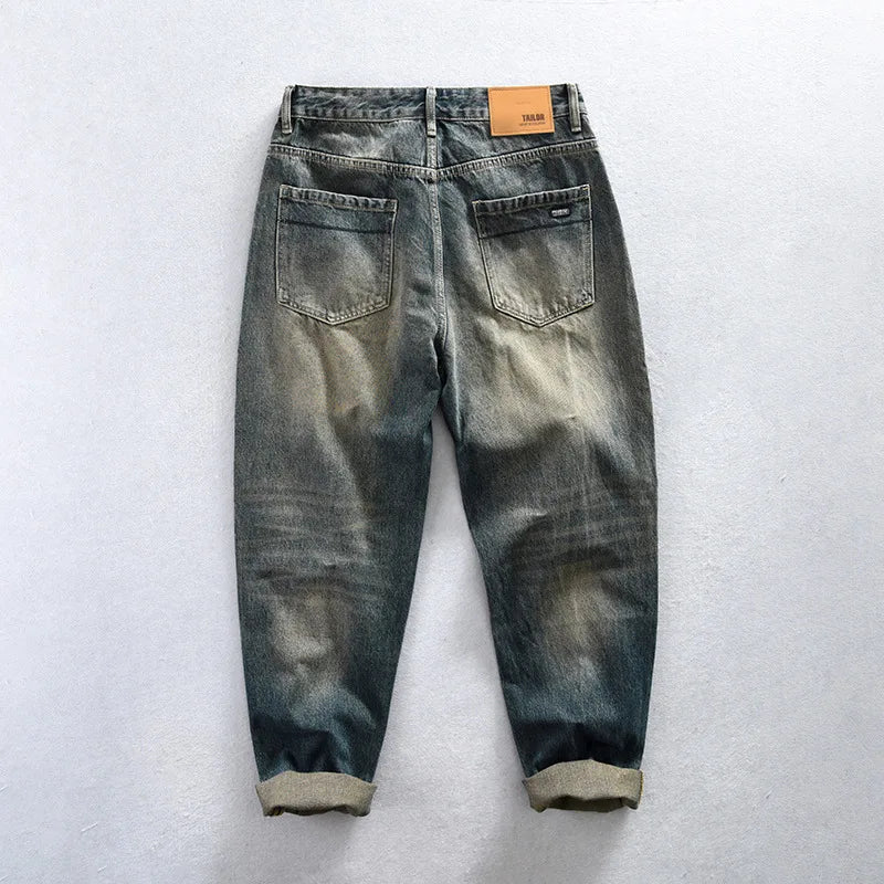 5913 Streetwear Men Clothing Jeans Spring Fall Fashion Classical Baggy Straight Denim Pants Loose Casual Premium Cotton Trouser - Beauty
