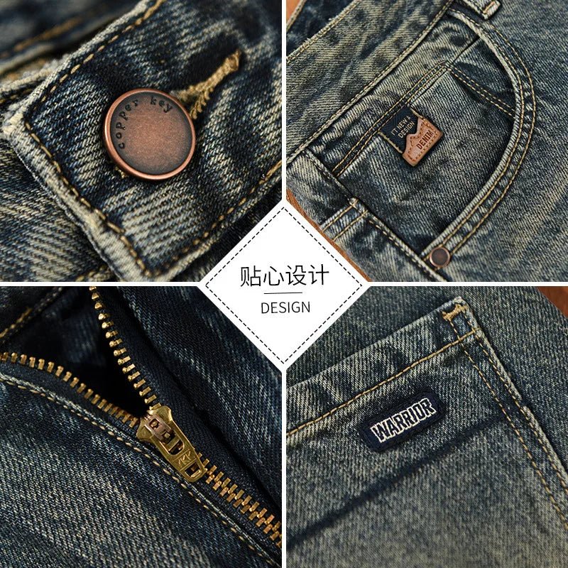 5913 Streetwear Men Clothing Jeans Spring Fall Fashion Classical Baggy Straight Denim Pants Loose Casual Premium Cotton Trouser - Beauty