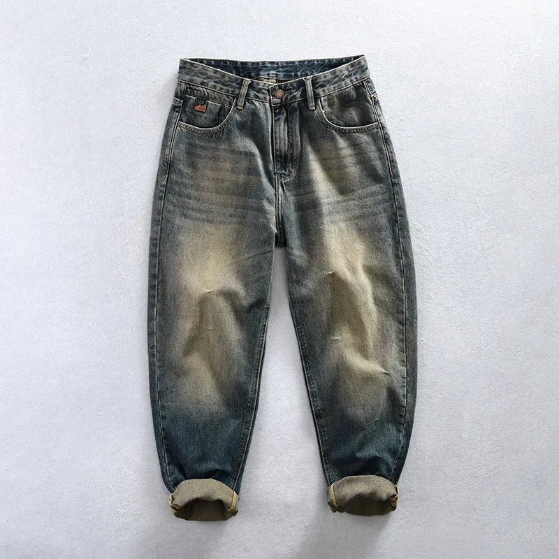 5913 Streetwear Men Clothing Jeans Spring Fall Fashion Classical Baggy Straight Denim Pants Loose Casual Premium Cotton Trouser - Beauty