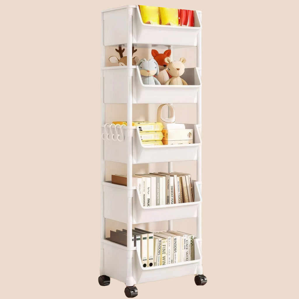 Trolley Bookshelf Kitchen Storage Rack Kitchen Corner Narrow Slit Storage Cabinet Bathroom Living Room Home Organizer