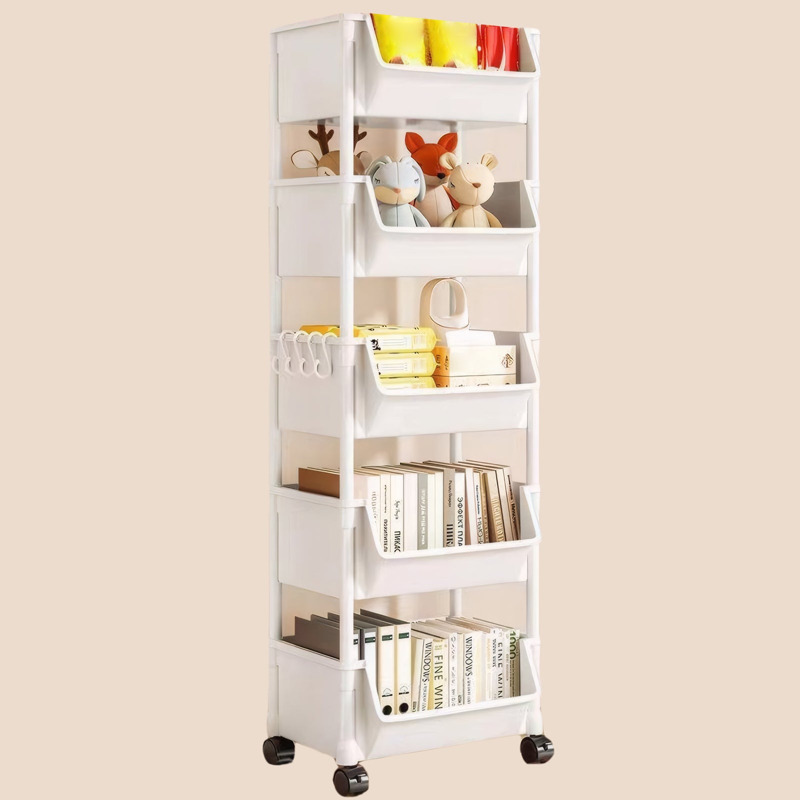 Trolley Bookshelf Kitchen Storage Rack Kitchen Corner Narrow Slit Storage Cabinet Bathroom Living Room Home Organizer