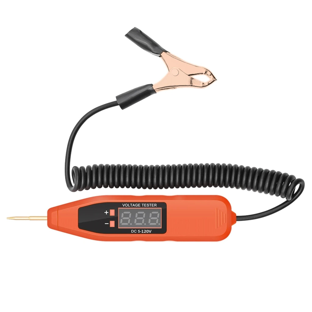 5V 120V Automotive Circuit Voltage Tester Pen Positive and Negative Pole Detection Probe Spring Wire Car Electrical Circuit Test - Beauty