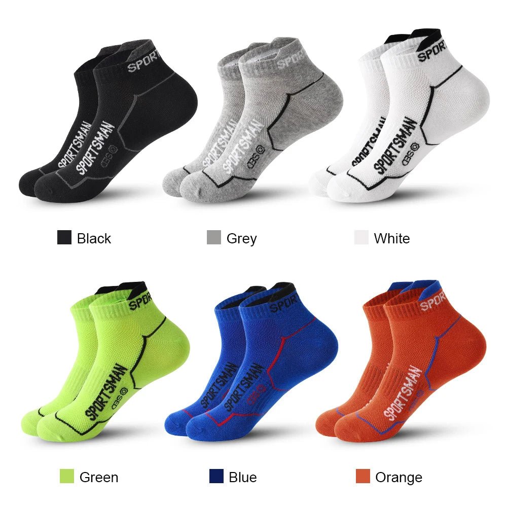 6 Pairs/Lot Spring Summer Men's Sports Running Socks Protective Ankle Socks Thin Breathable Deodorant Fitness Short Socks 38 - 44 - Beauty