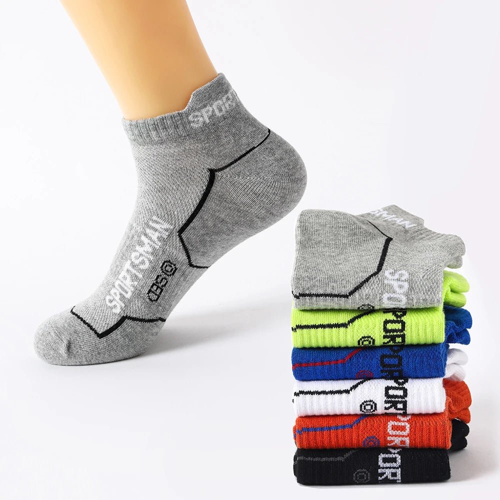 6 Pairs/Lot Spring Summer Men's Sports Running Socks Protective Ankle Socks Thin Breathable Deodorant Fitness Short Socks 38 - 44 - Beauty