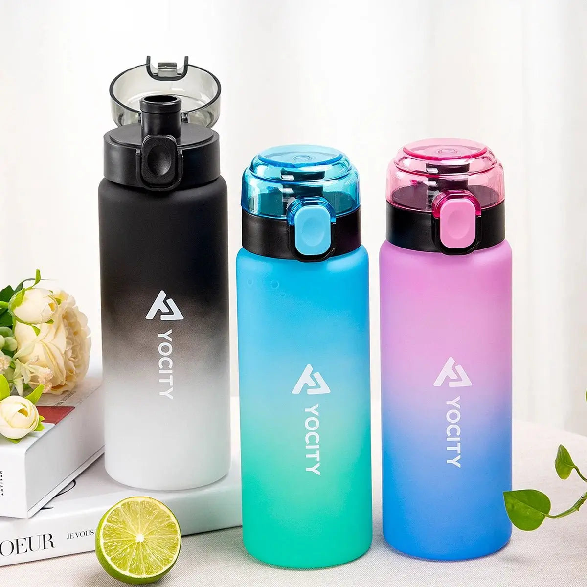 750ml Tritan Frosted Gradient Water Bottle for Drinking Portable Sport Tea Coffee Cup Kitchen Tools Kids Water Bottle School - Beauty