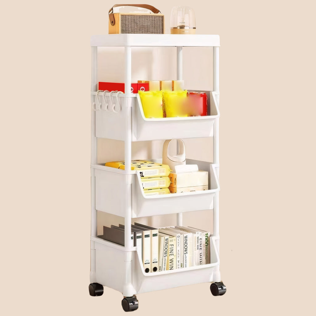 Trolley Bookshelf Kitchen Storage Rack Kitchen Corner Narrow Slit Storage Cabinet Bathroom Living Room Home Organizer