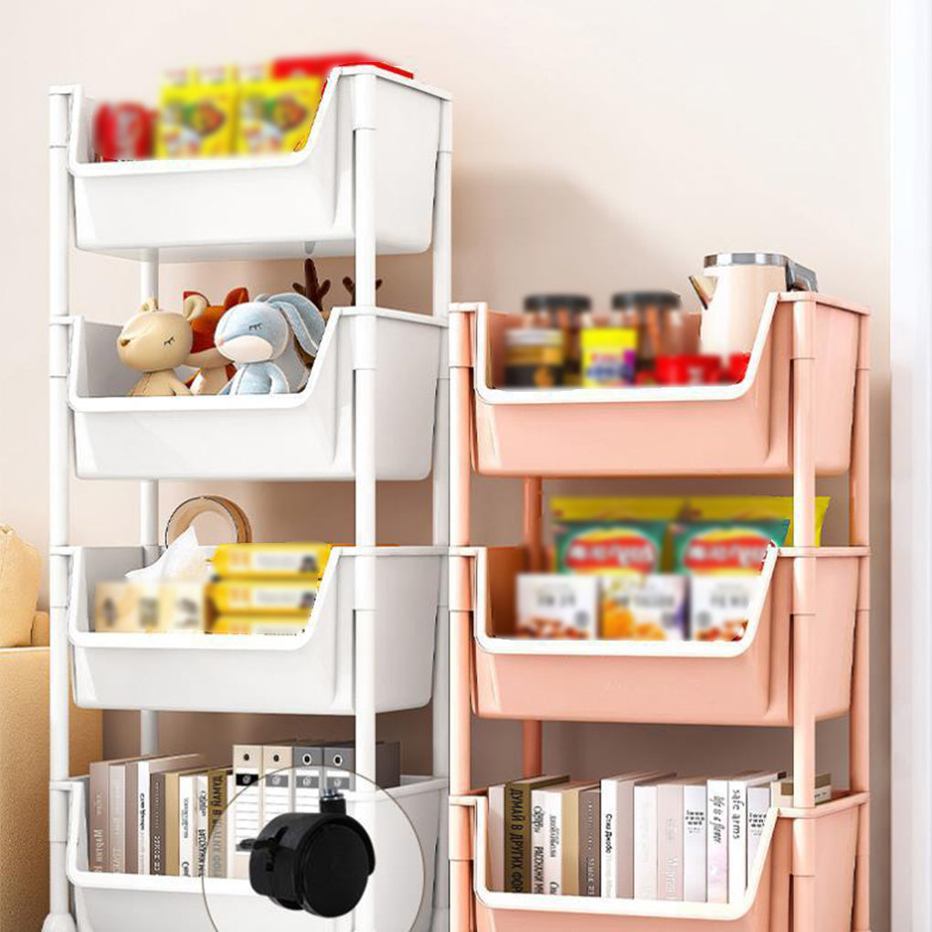 Trolley Bookshelf Kitchen Storage Rack Kitchen Corner Narrow Slit Storage Cabinet Bathroom Living Room Home Organizer
