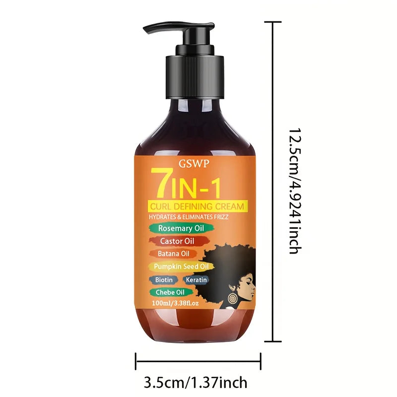 GSWP 7-in-1 Curl-Defining Cream, Moisturizing Styling Cream, for Black Curly Hair,Latin Curly Hair, Create Curly Hair,100/200 ML