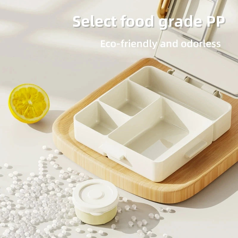 Portable Sealed Lunch Box Student Bento Box Microwave Available Heating School Office Staff Fruit Food Containers Forks Spoons