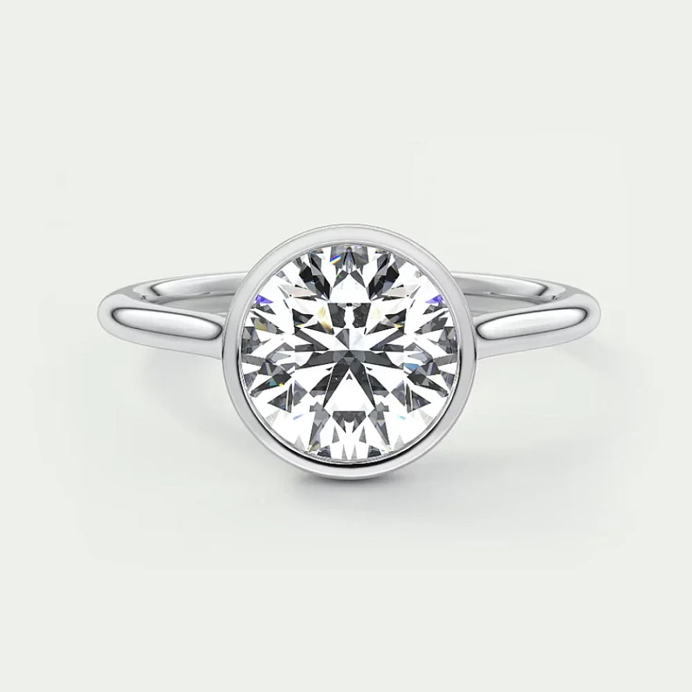 1.5 Carat Round Cut Lab Grown Diamond Solitaire Wedding Ring with E Color VVS1 Clarity In 14k White Gold lab made diamond rings